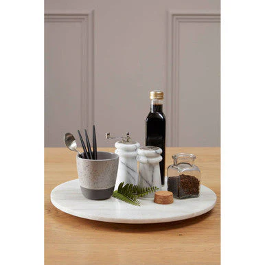 Kindia Round White Marble Lazy Susan - Image 7