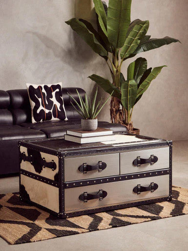 Armless Antique Black Leather Modular Sofa Chair, King - Image 3