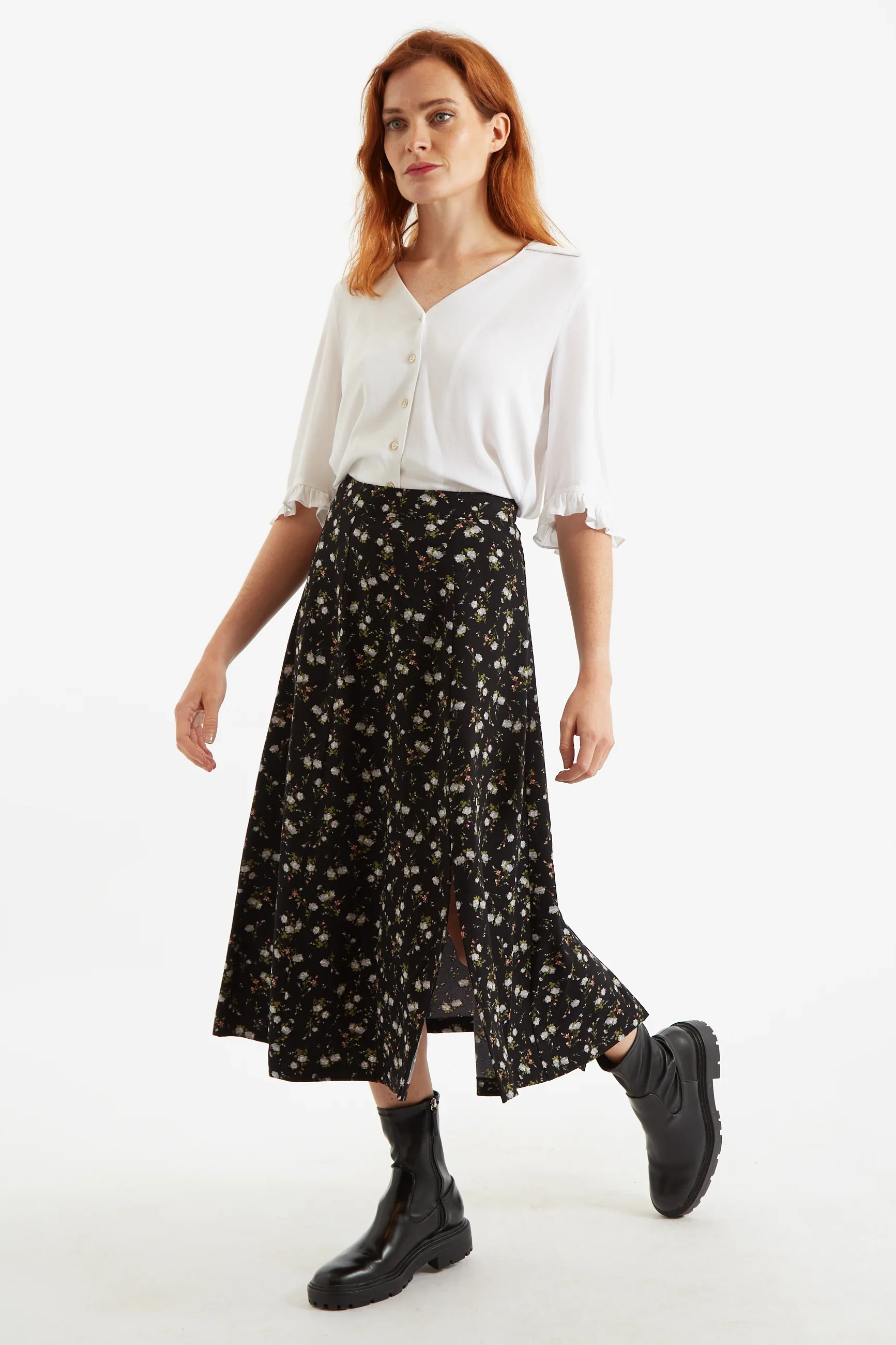 Kiyo Slavic Flowers Midi Skirt - Image 2