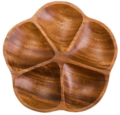 Kora Acacia Five Section Flower Serving Dish - Image 2