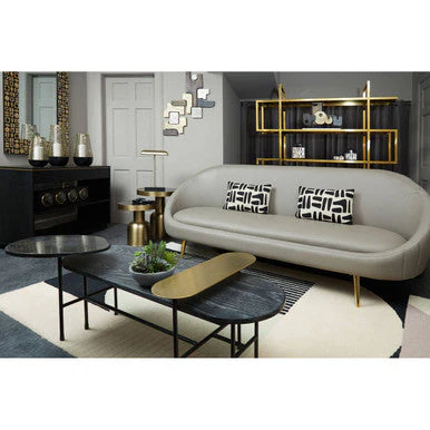 Brown Leather Effect Sofa, Lagero - Image 4