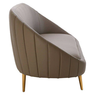 Brown Leather Effect Sofa, Lagero - Image 5
