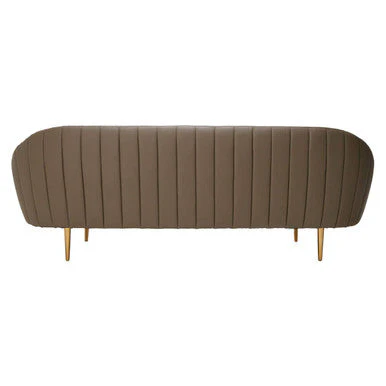 Brown Leather Effect Sofa, Lagero - Image 6