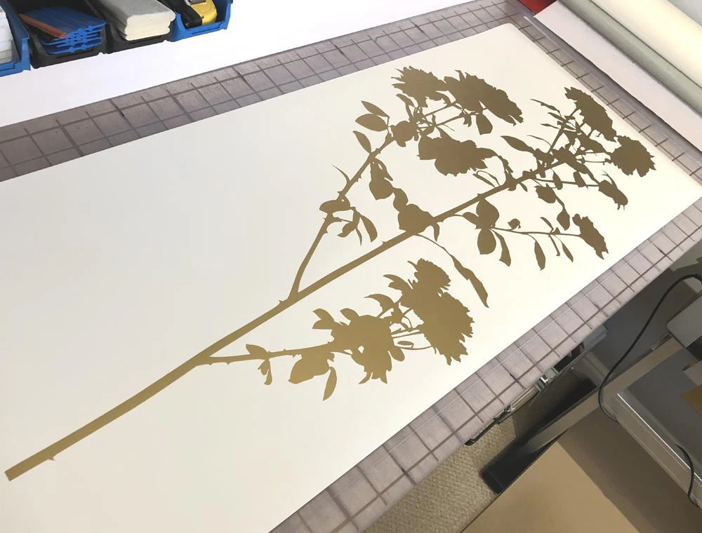 Large Roses Silhouette Wall Sticker Decal - Image 2