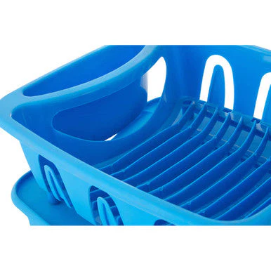 Laurie Blue Plastic Dish Drainer With Removable Tray - Image 3