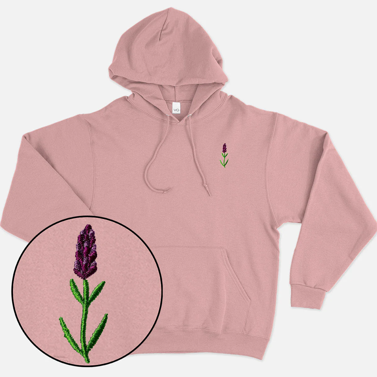 Lavender Embroidered Hoodie (Unisex)
