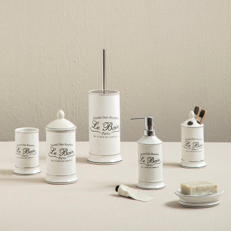 Le Bain White Ceramic Toothbrush Holder - Image 2