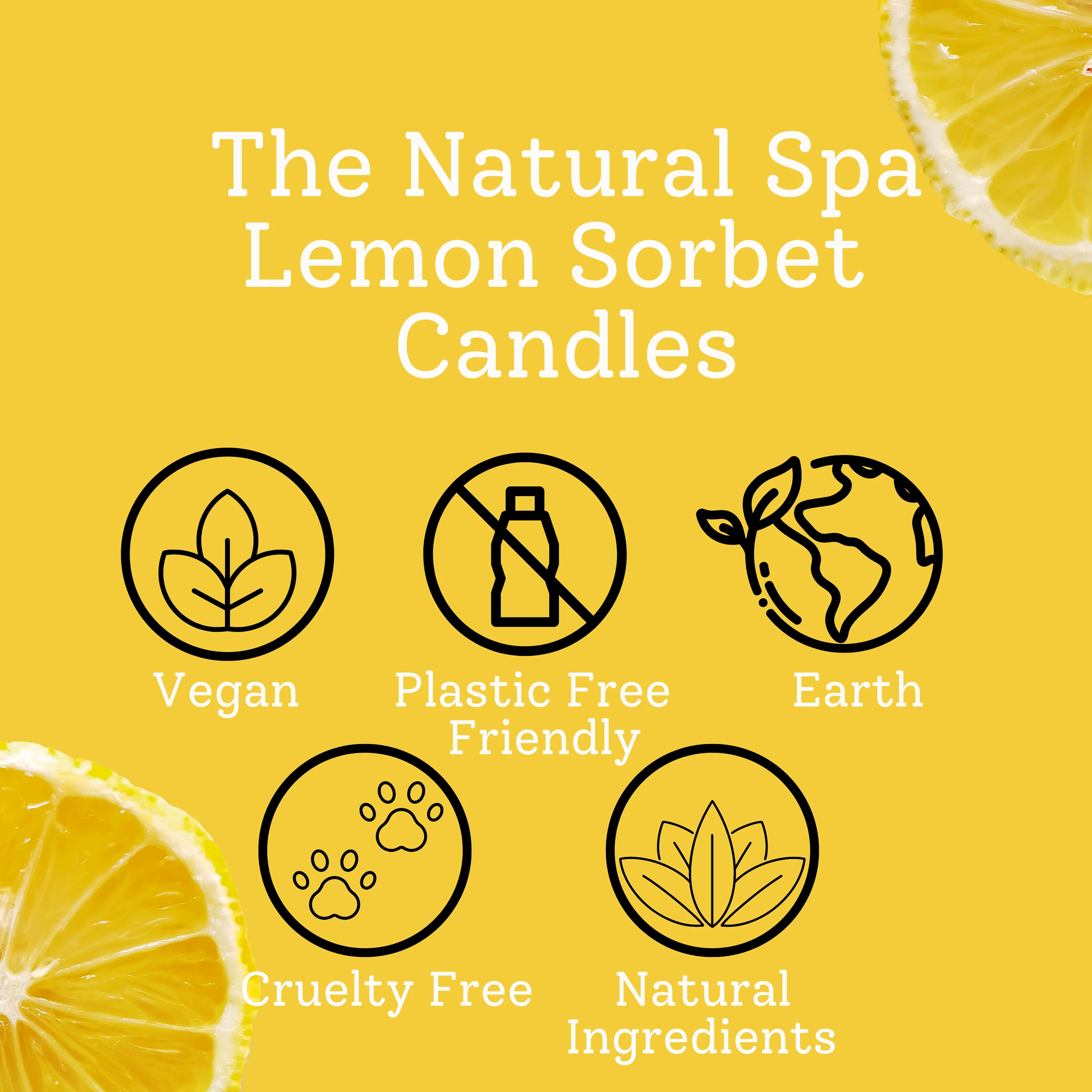 Lemon Sorbet hand poured coconut wax candle - 2 size options - Image 6