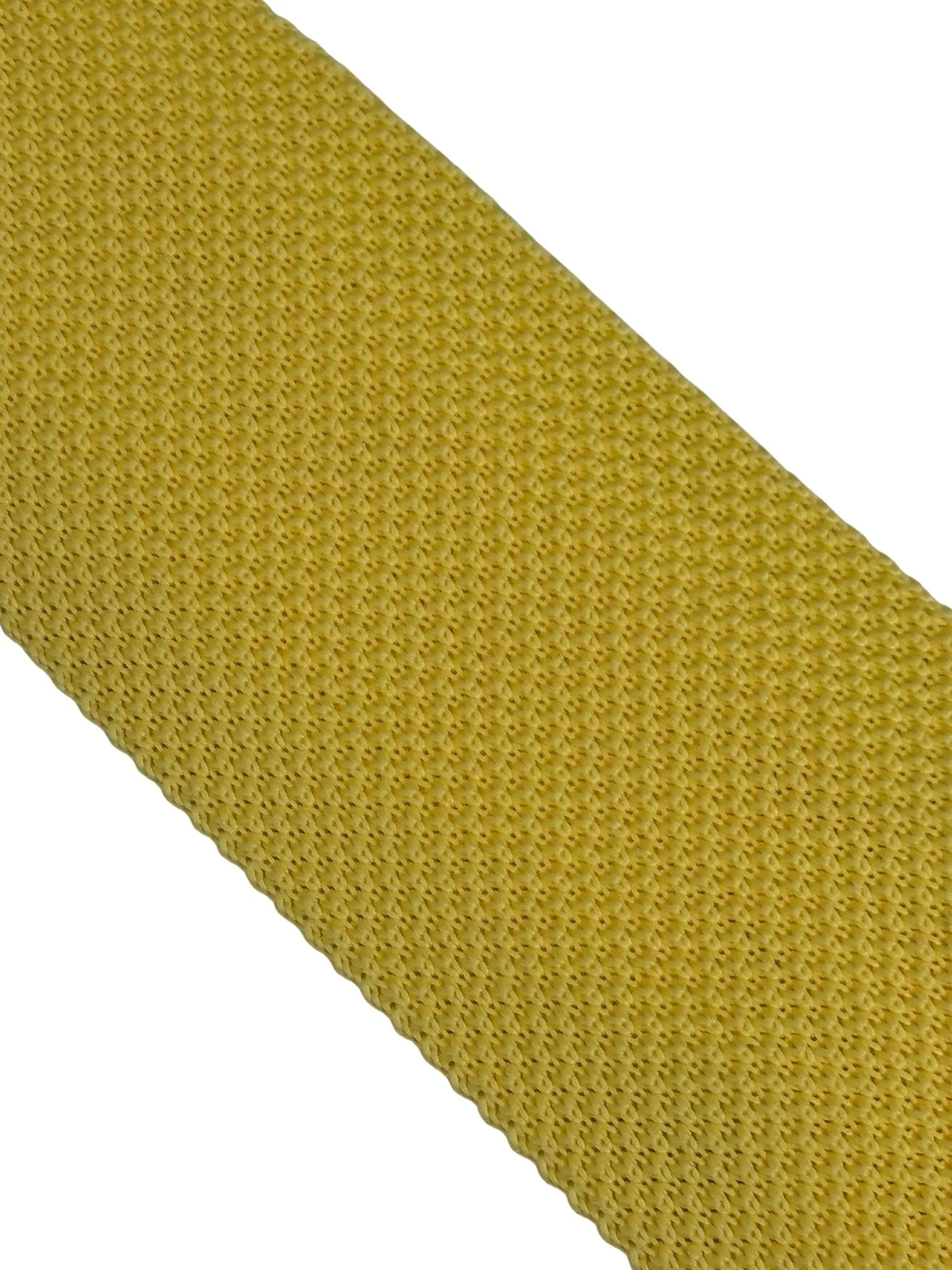 lemon yellow knitted 8cm width tie with pointed end - Image 3