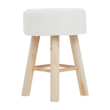 Lentigo White Cotton Rope Stool - Image 2
