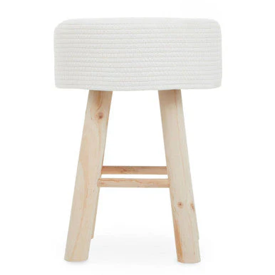 Lentigo White Cotton Rope Stool - Image 3