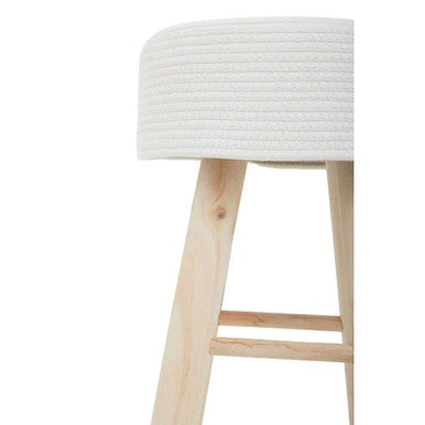 Lentigo White Cotton Rope Stool - Image 4
