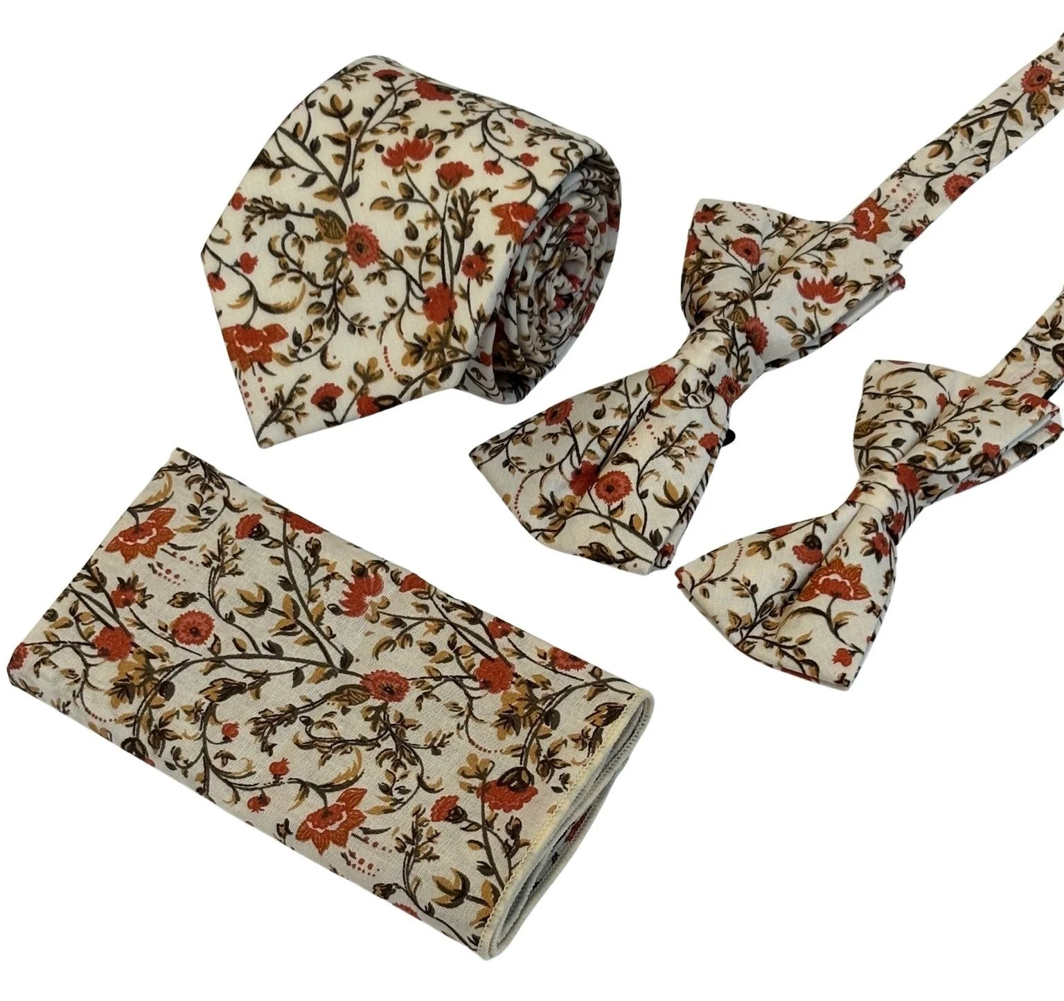 Liberty style red climbing English wildflower design pocket square - Image 3