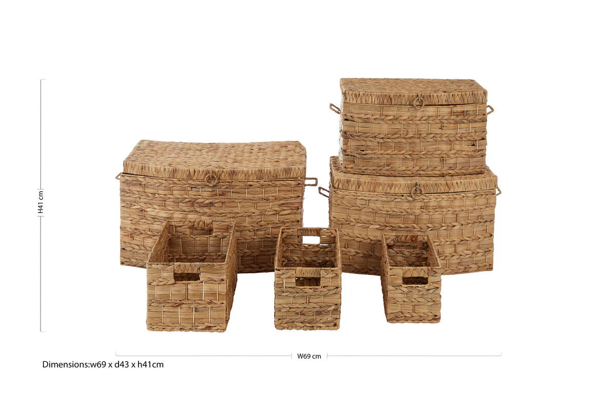 Lidi Set Of Six Water Hyacinth Storage Baskets - Image 11