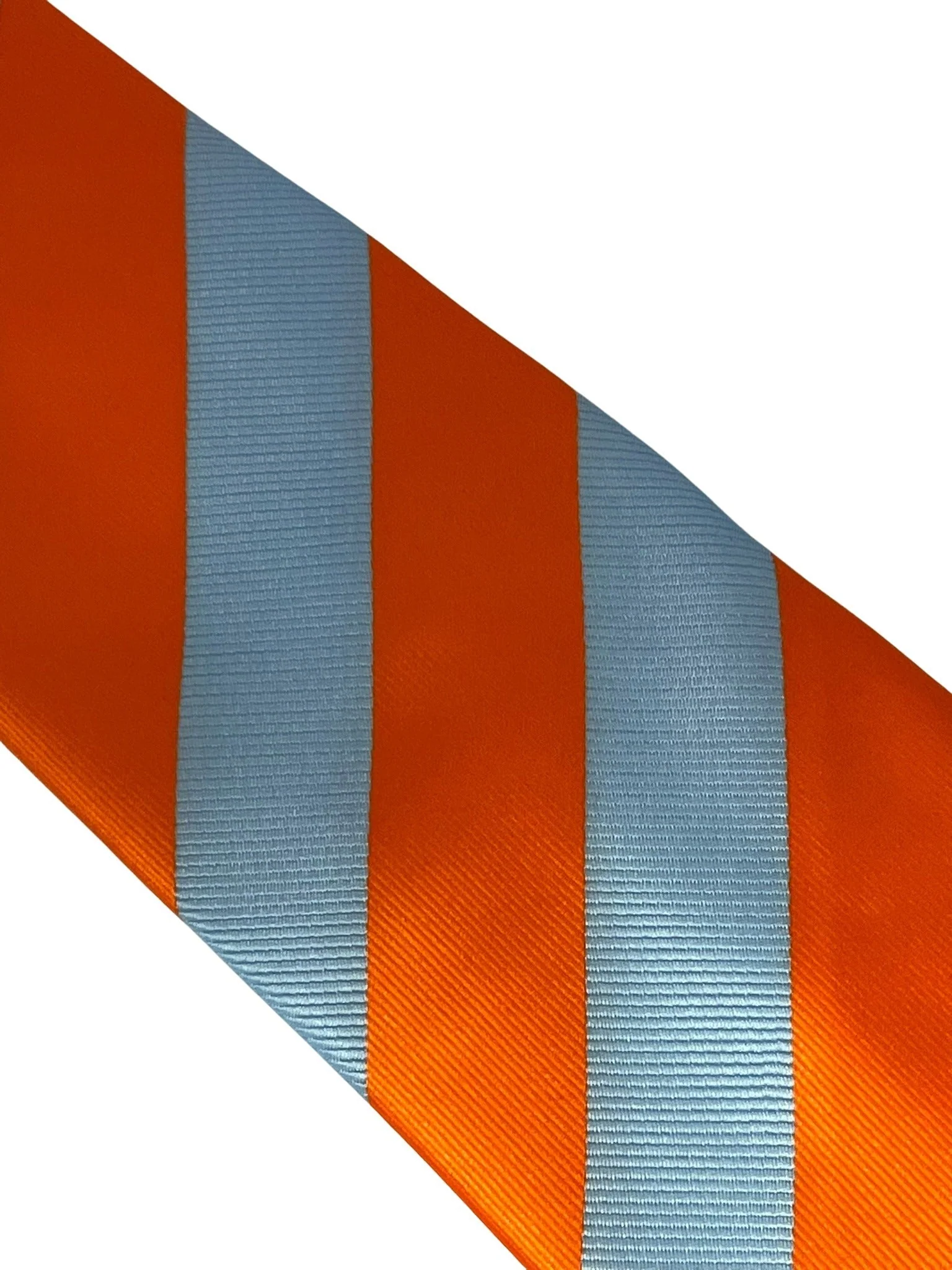 light blue and orange barber striped tie - Image 2