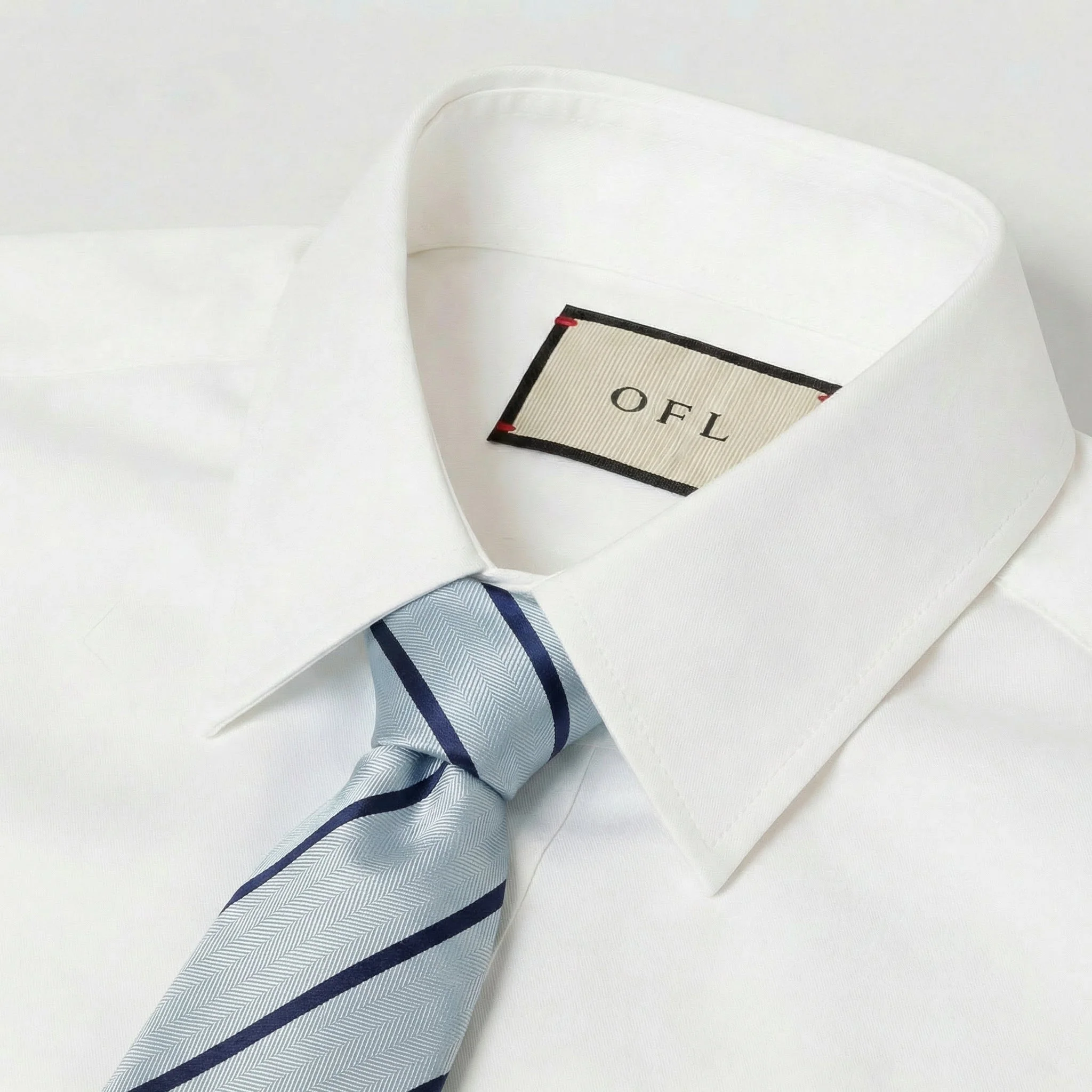 Light Blue & Navy Blue Stripe Tie - Hawksmoor Edit - Image 5