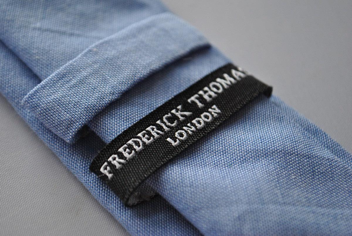 light blue skinny cotton style tie - Image 3