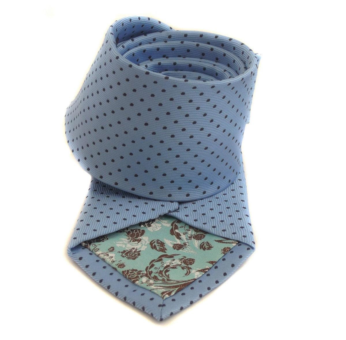 light blue tie with navy pin dots - Image 2