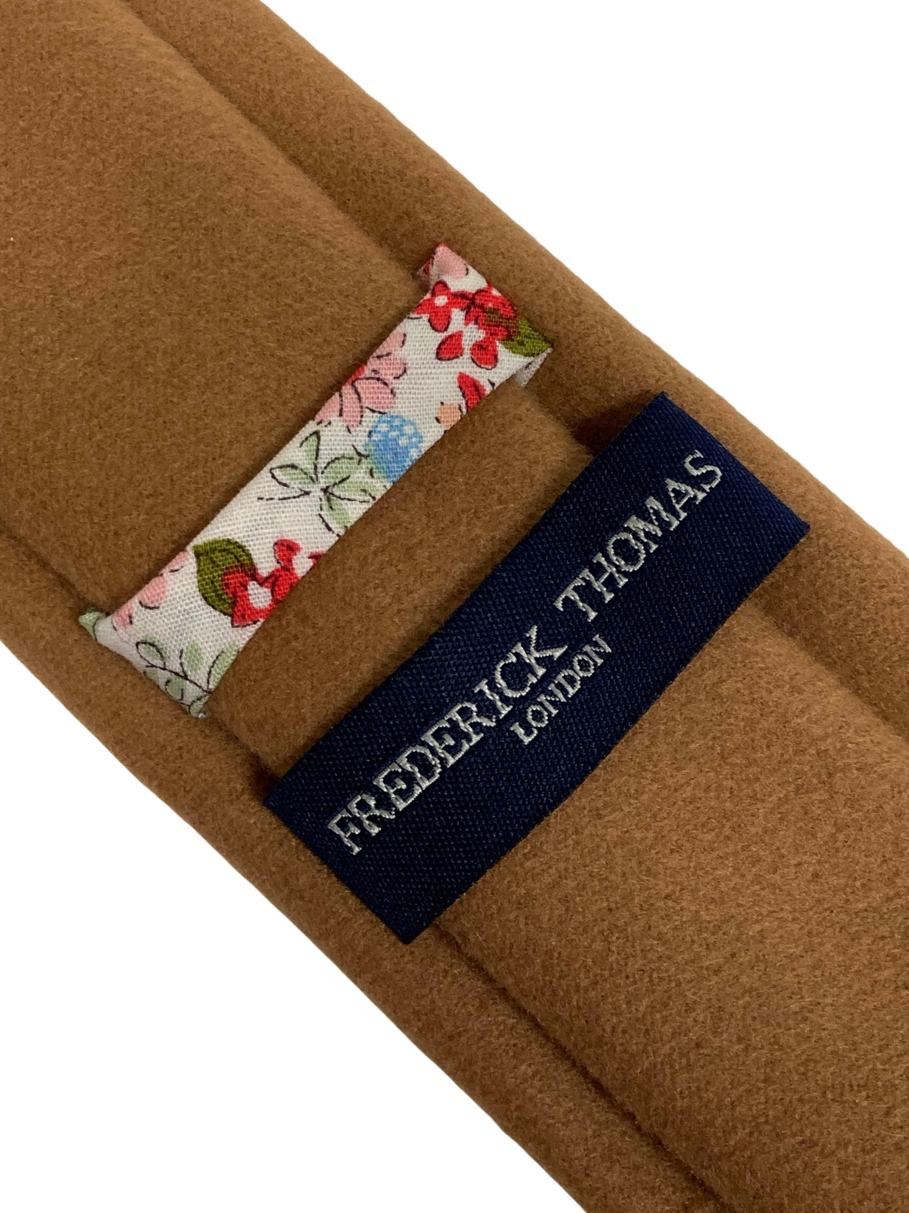 light brown tweed slim wool tie - Image 3