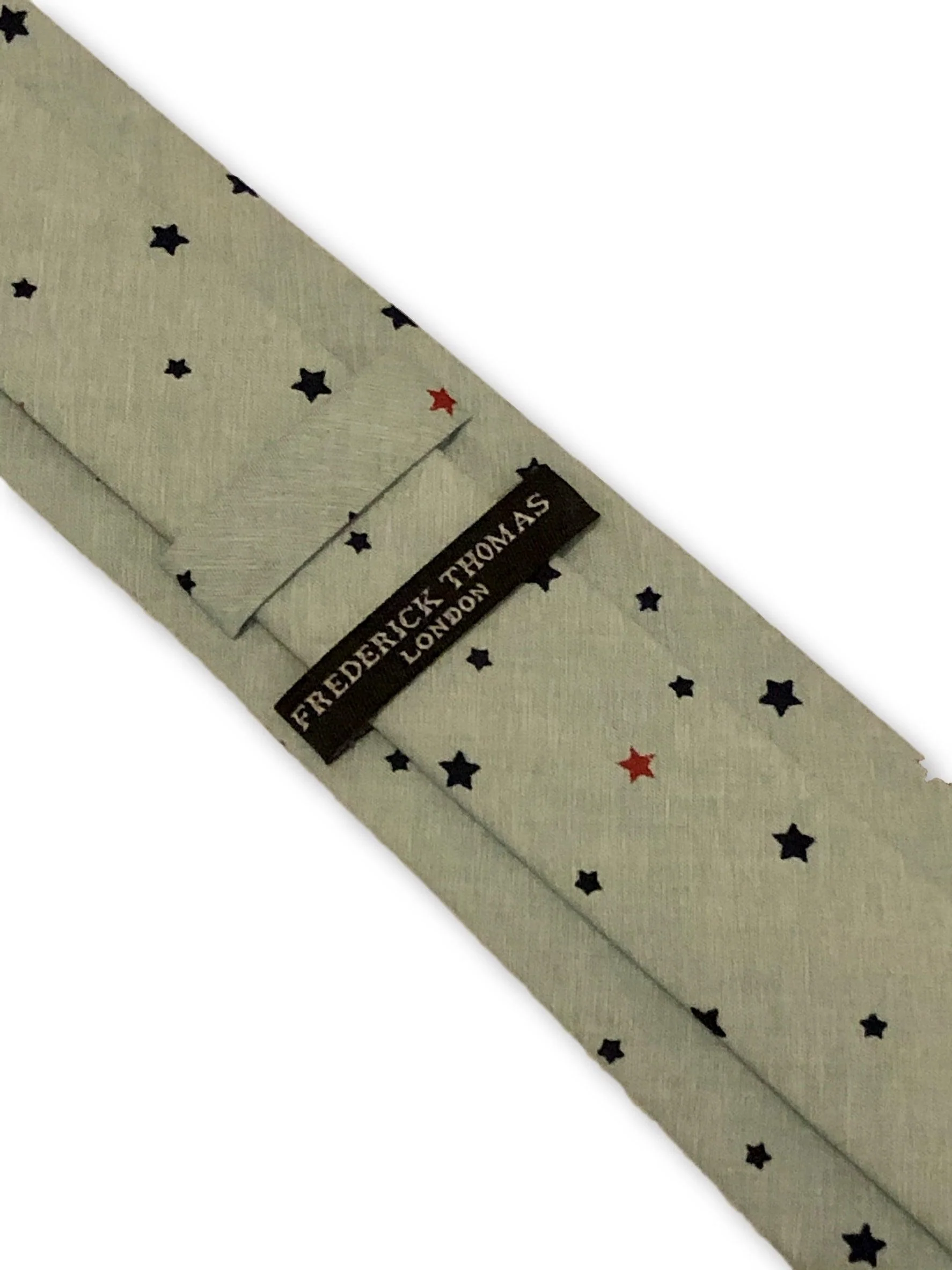 light mint sage green with star design cotton tie - Image 3