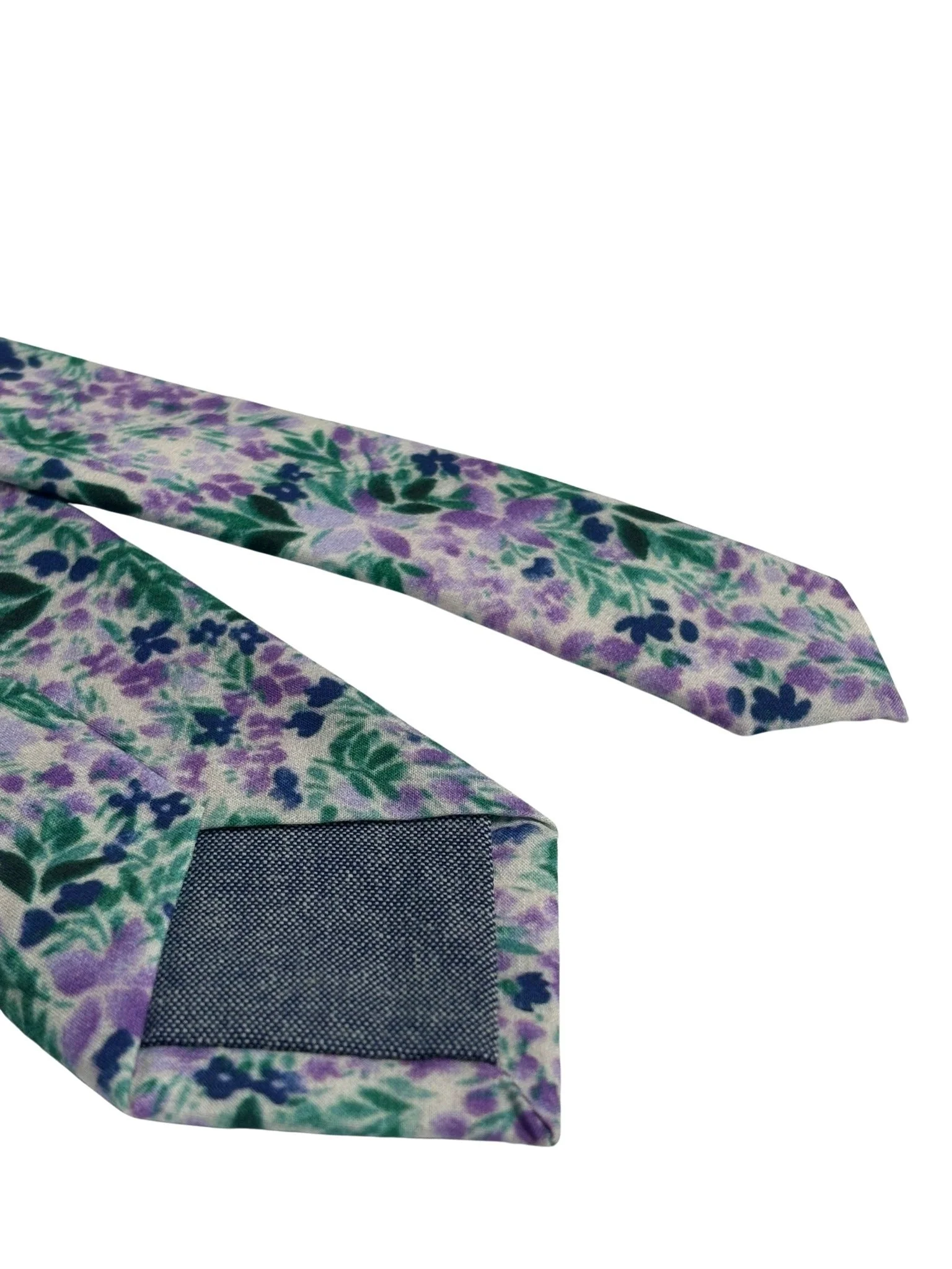 lilac light purple wildflower watercolour english meadow spring floral garden cotton tie - Image 5