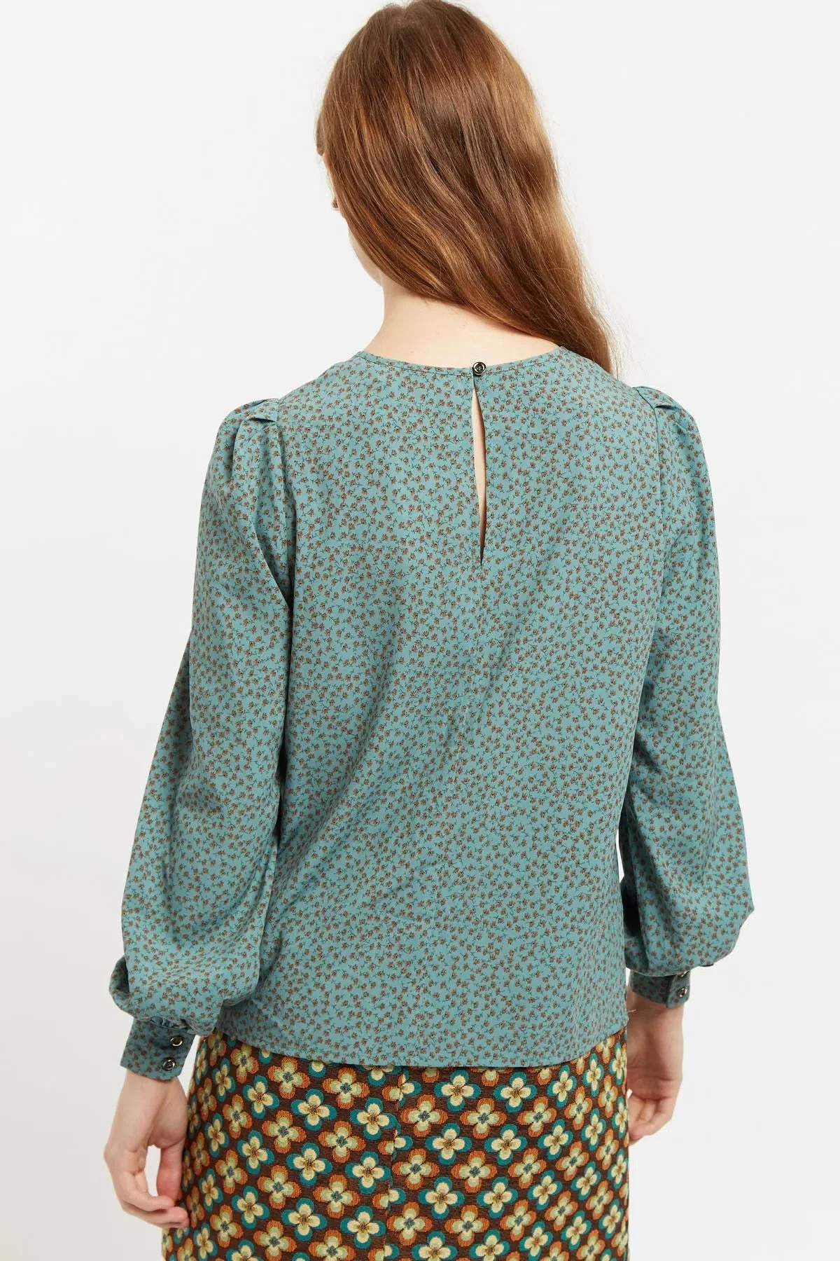 Lima Posy Patchwork Print Long Sleeve Blouse - Image 2