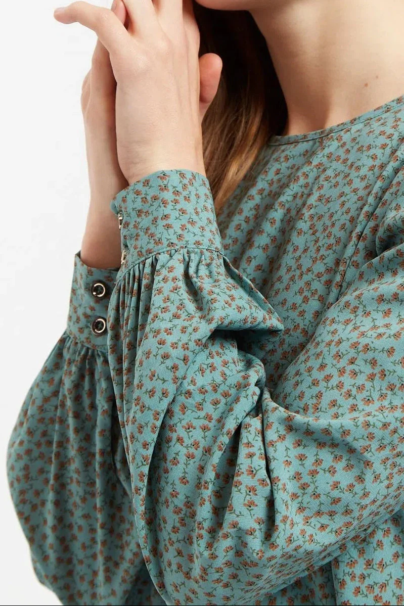 Lima Posy Patchwork Print Long Sleeve Blouse - Image 4
