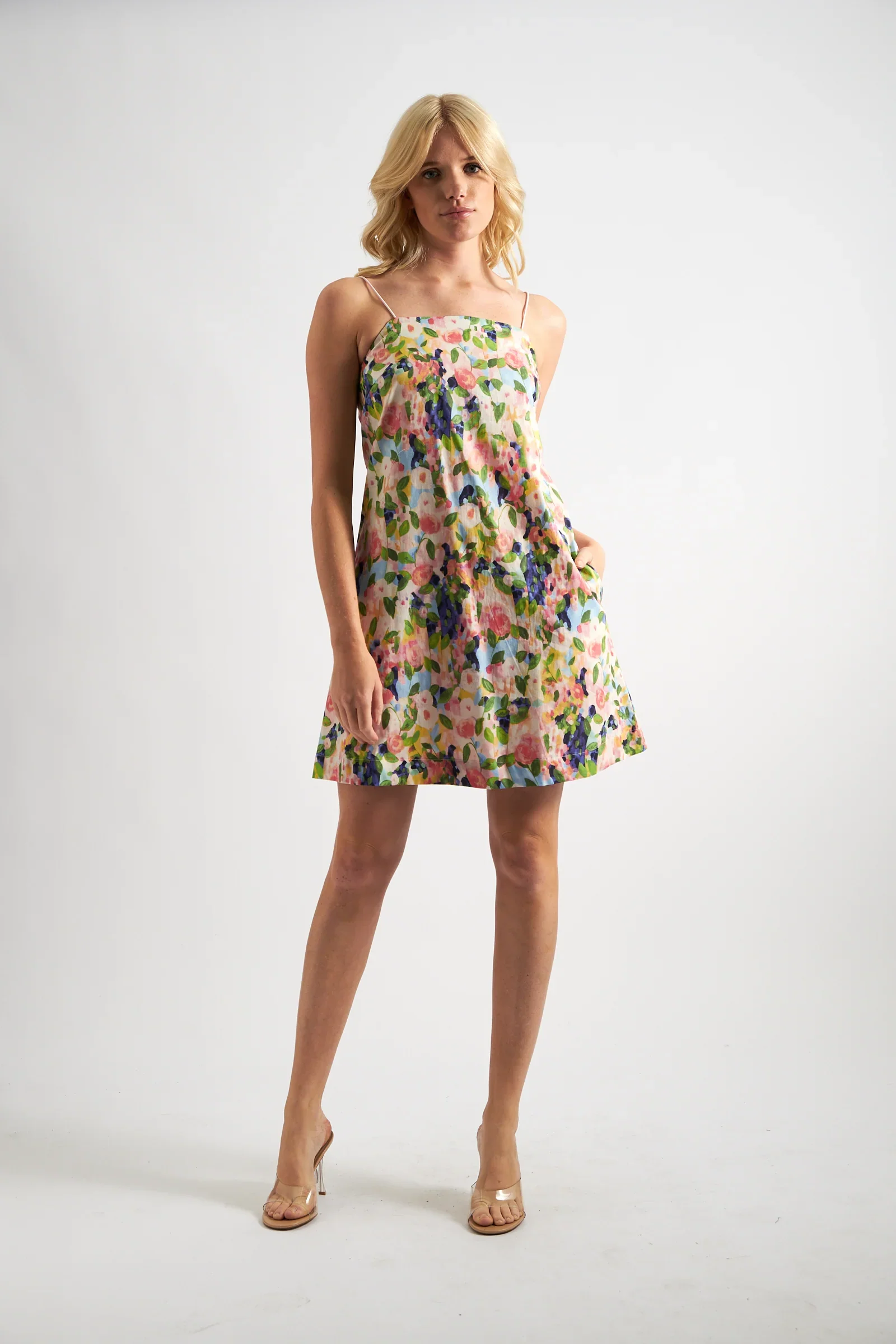 Linsey Summer Dream Print Strappy Mini Sundress - Image 3