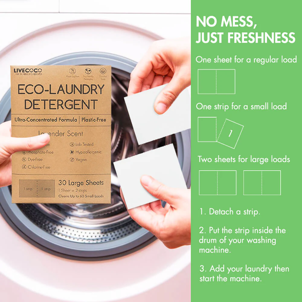 LiveCoco Eco-Laundry Detergent Sheets (60 Loads) - Image 3