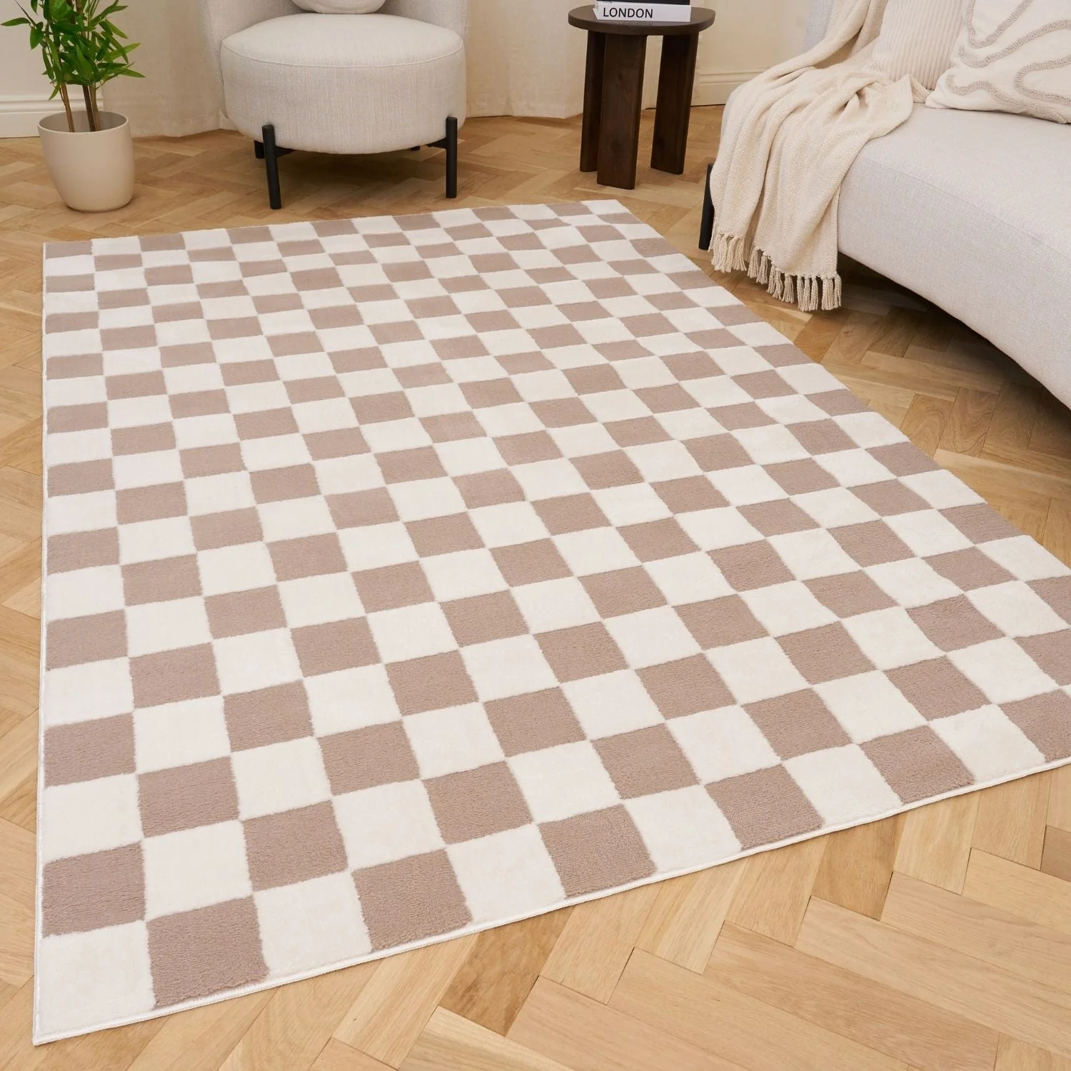 Loft Checkerboard Beige Rug - Image 8