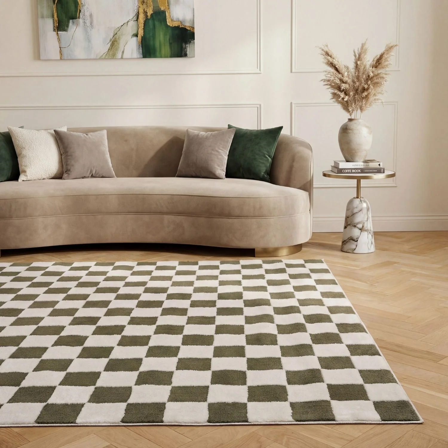 Loft Checkerboard Green Rug - Image 2