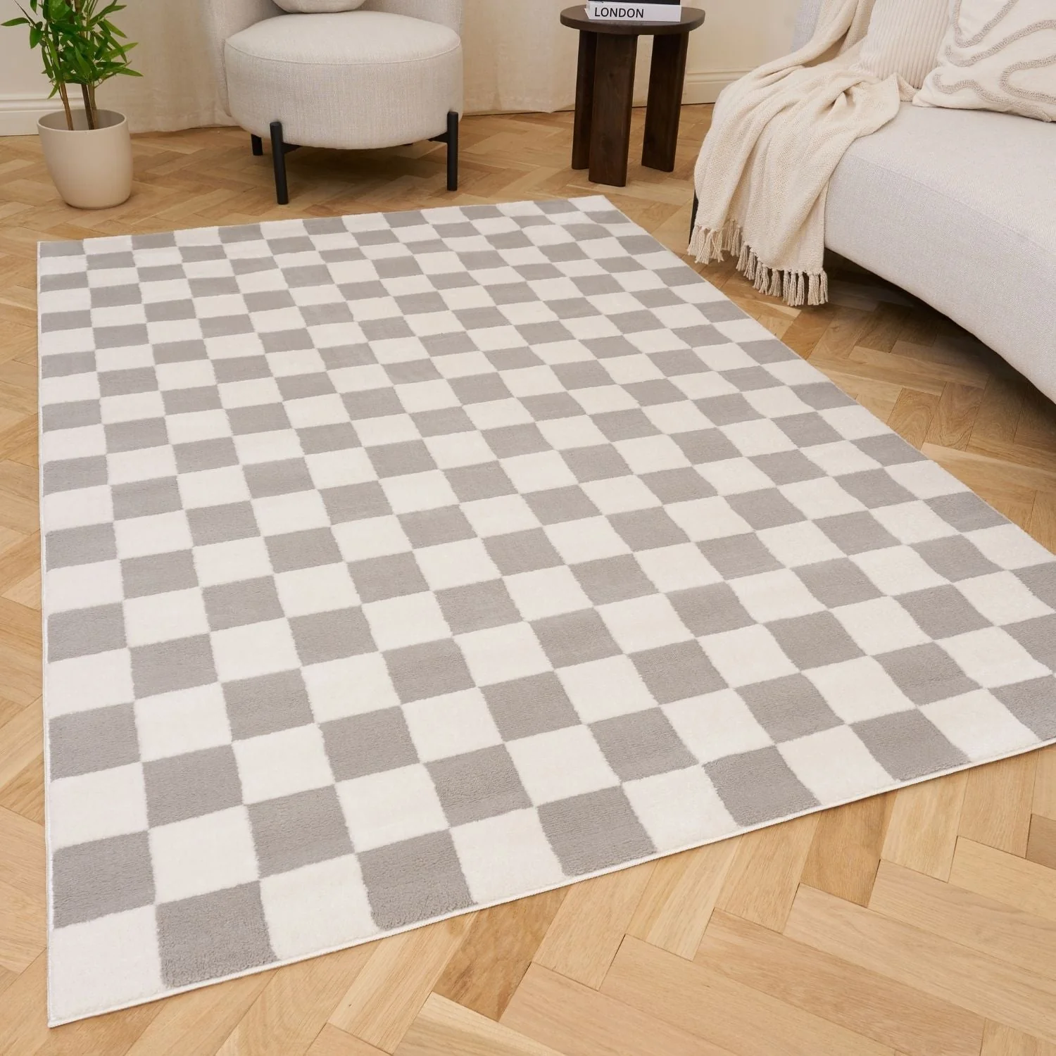 Loft Checkerboard Grey Rug - Image 8