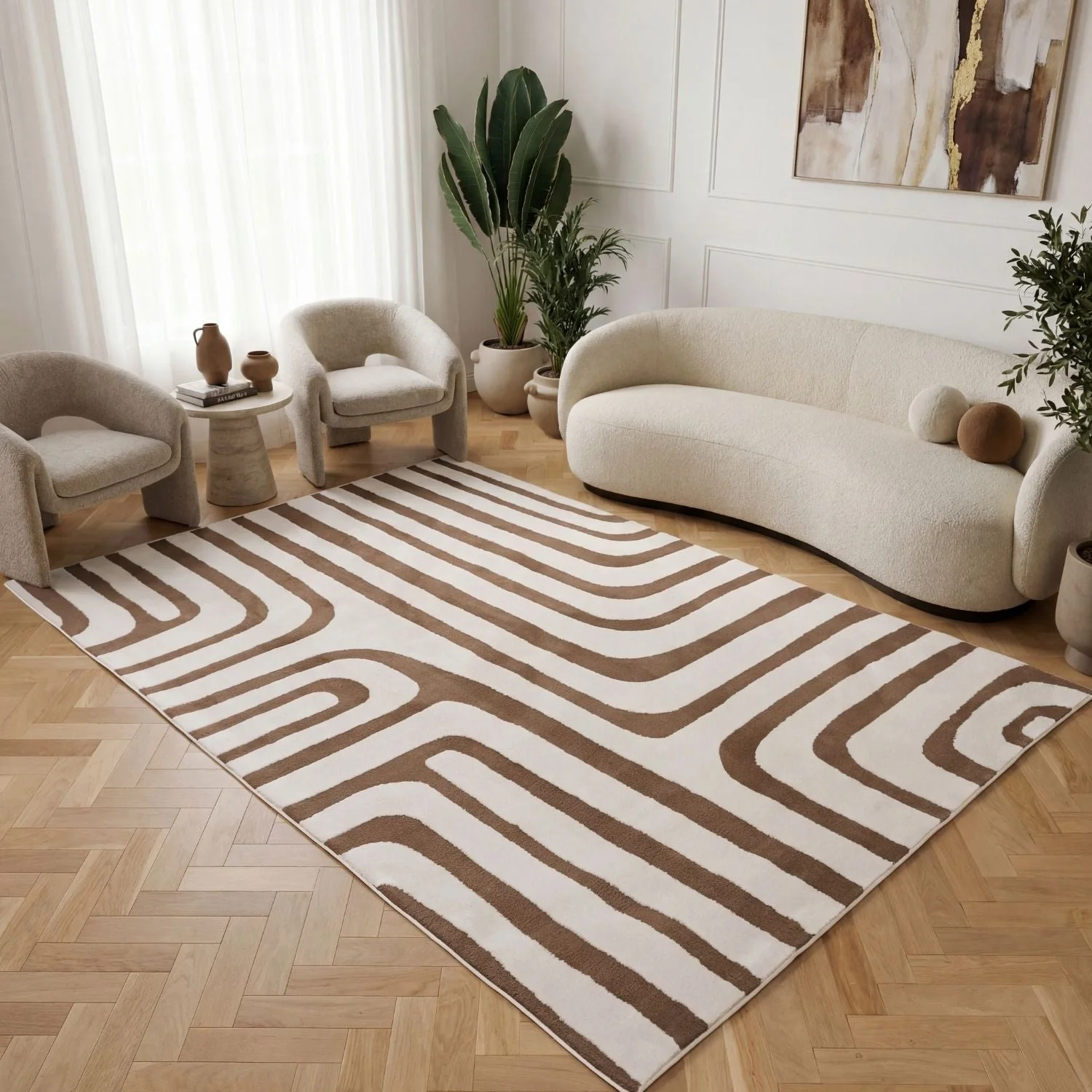 Loft Geometric Brown Rug - Image 9