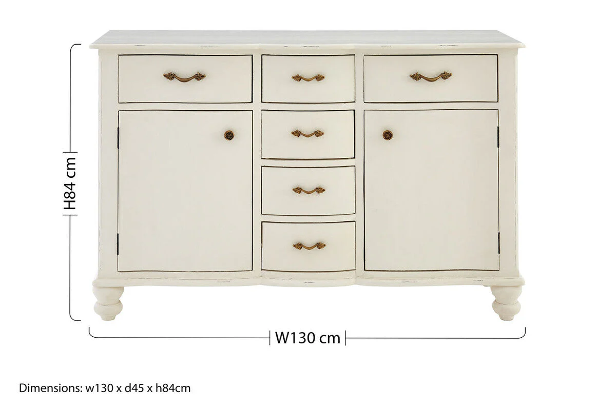 Loire 6 Drawer White Sideboard - Image 10
