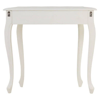 White Bayur Wood Console Table with Rustic Weathered Detail, Loire - Image 4