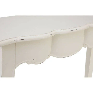 White Bayur Wood Console Table with Rustic Weathered Detail, Loire - Image 5