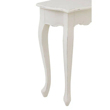 White Bayur Wood Console Table with Rustic Weathered Detail, Loire - Image 7