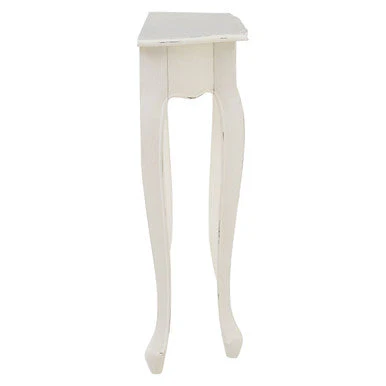 White Bayur Wood Console Table with Rustic Weathered Detail, Loire - Image 9
