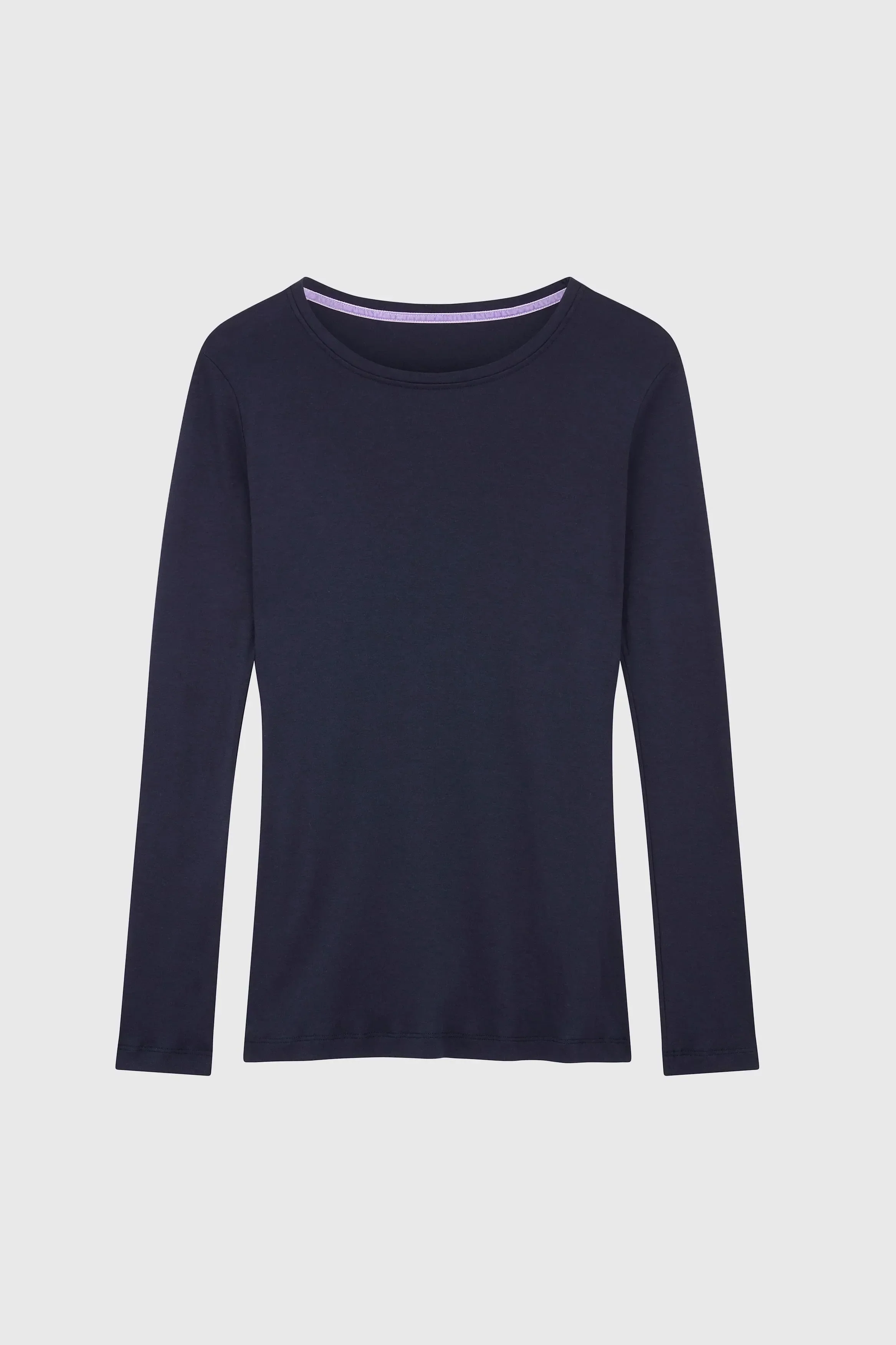 Long Sleeve Crew Neck Cotton Modal Blend T-shirt - Image 6