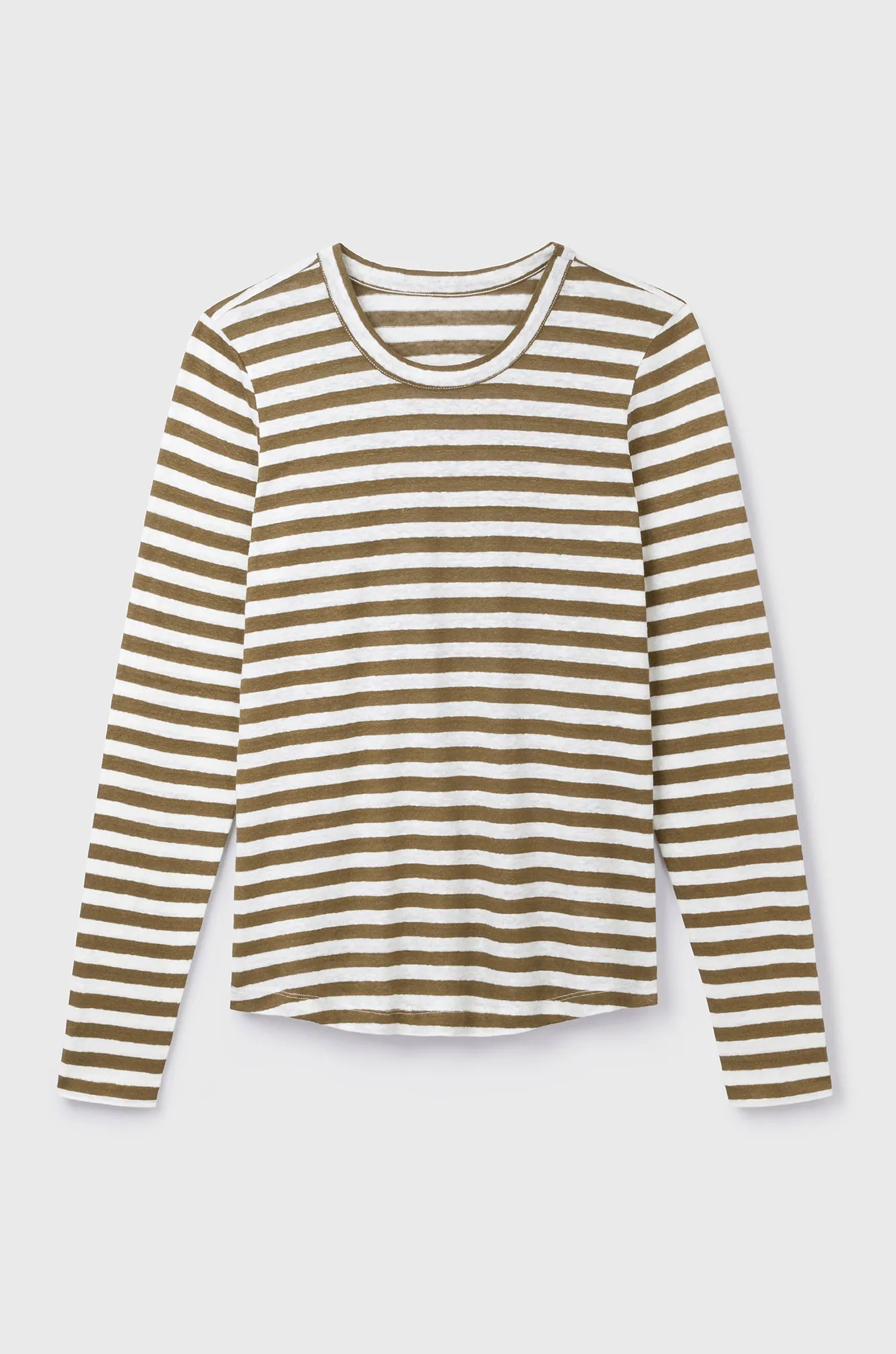 Long Sleeve Striped Linen T-shirt - Image 2