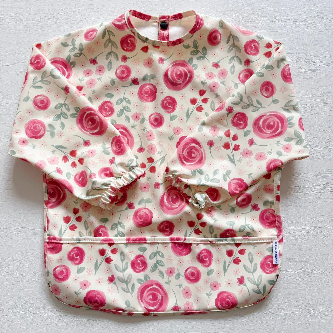 Long Sleeved Baby Bib - Country Floral - Image 4