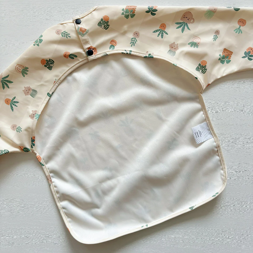 Long Sleeved Baby Bib - Pot Plants - Image 7