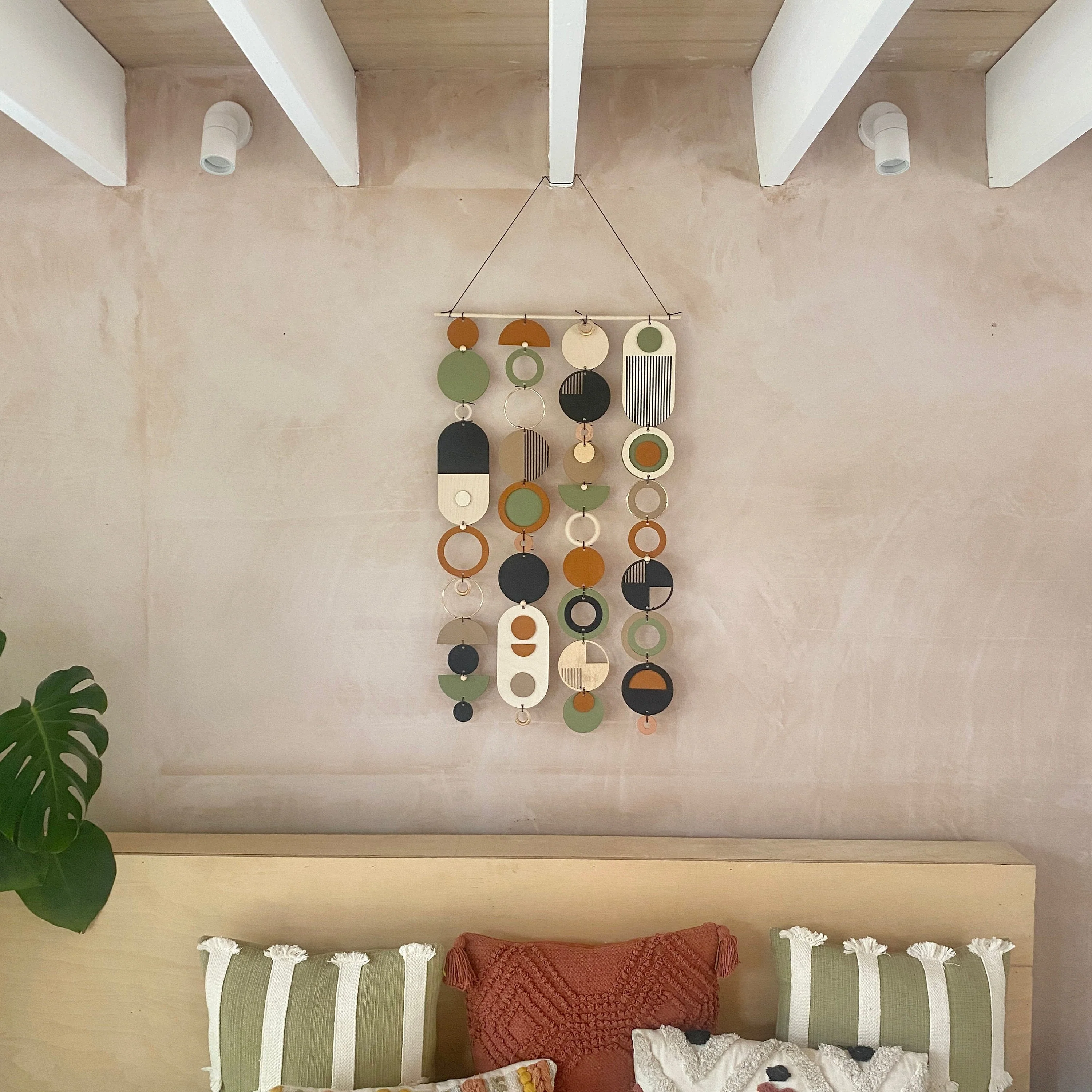 Longer Wall Art - Geometric Artwork - Minimal Home Decor - New Home Trend - Slim Centre Piece Art - Thin Wall Tapestry - Wood Art - Image 2