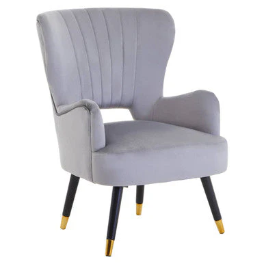 Loretta Grey Velvet Cut Out Back Chair - Image 3