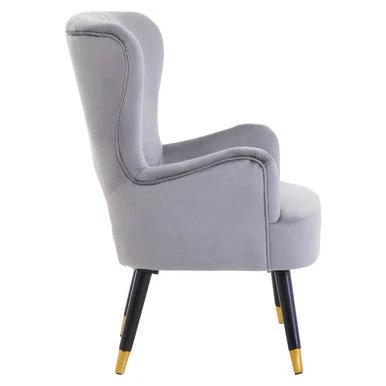 Loretta Grey Velvet Cut Out Back Chair - Image 4