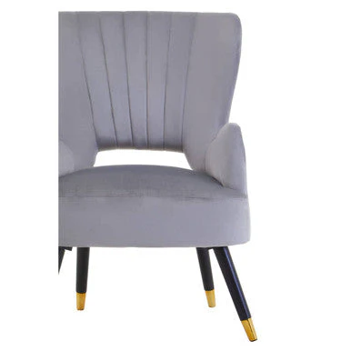 Loretta Grey Velvet Cut Out Back Chair - Image 6