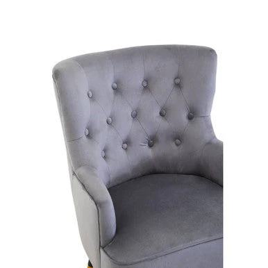 Loretta Grey Velvet Tufted Chair - Image 7