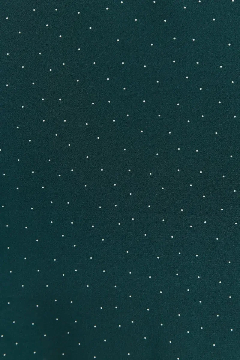 Louche Brigitta Micro Dot Throw On Smock Dress in Green - Image 5