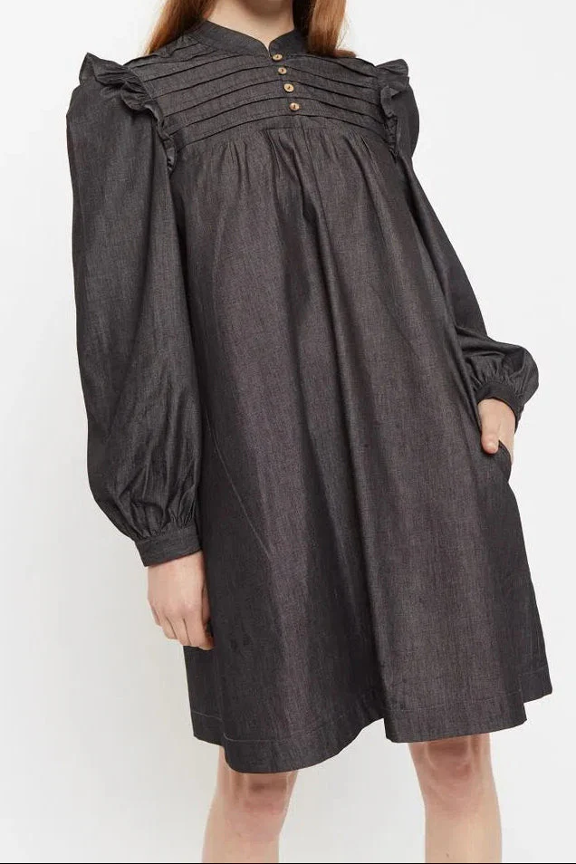 Louche Carlyn Chambray Long Sleeved Mini Dress - Image 3