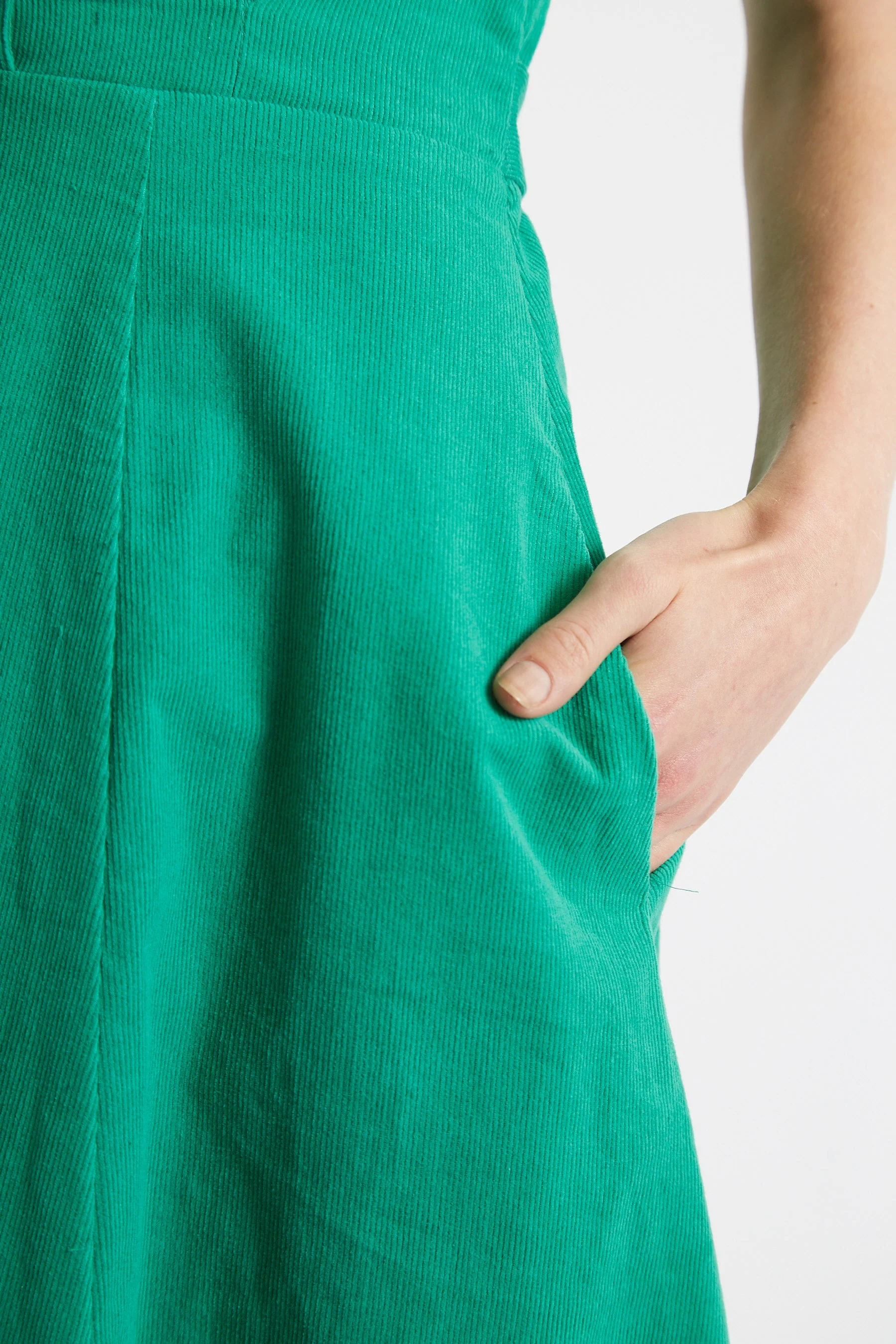 Louche Cathleen Green Mini Baby Cord Tea Dress - Image 5